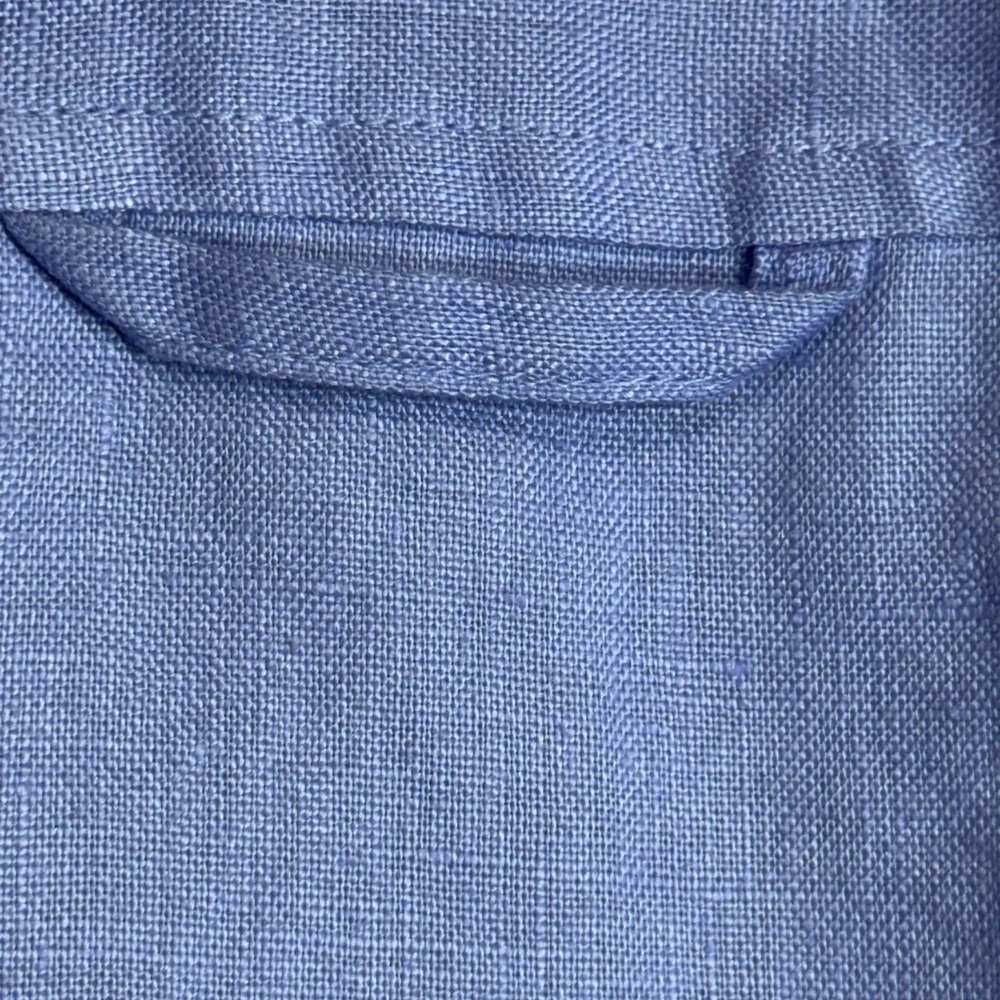 Style & Co 100% Linen Button Up Long Sleeve Shirt Sky Blue Size 12 - Picture 5 of 8
